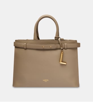 Sac à main carryall zippé M en cuir signature - Lancel - Beige