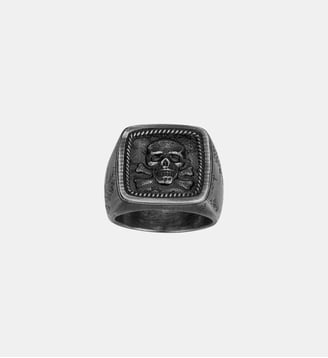 Bague Tête de mort en Acier 316L - Phebus - Noir