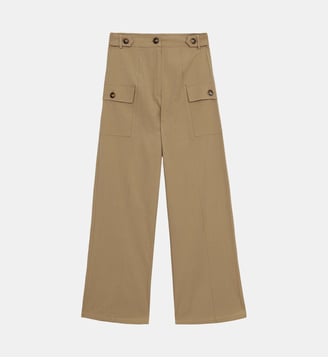 Pantalon  large uni POLDIE - La Petite Etoile - Taupe