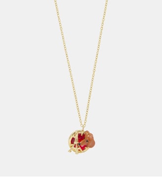 Collier pendentif teckel, tour Eiffel, pierre ronde rouge - Les Néréides - Multicolore