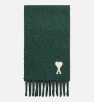 Echarpe unisexe en alpaga Ami de Coeur - AMI Paris - Vert bouteille