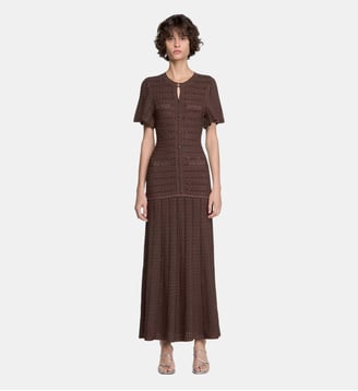 Robe longue maille strassée Sandro