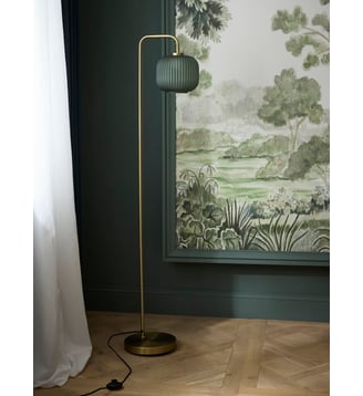 Lampadaire Arsène en métal et verre strié - Cyrillus - Vert