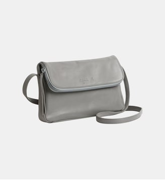 sac à bandoulière Asya en cuir - Agnès b. - Gris hippo