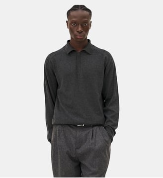Polo manches longues Hanzo - Noyoco - Anthracite