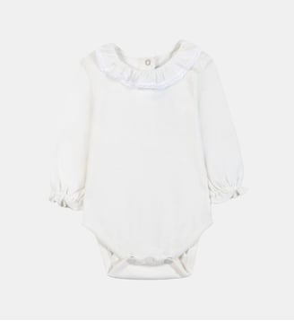 Body -  coton col volanté dentelle fine - Tartine Et Chocolat - Écru