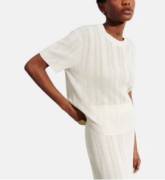 Pull col rond pointelle - Bompard - Naturel