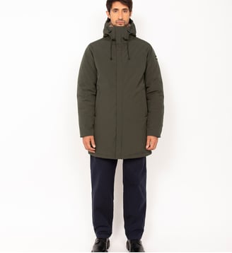 Parka noire multipoches à capuche Schott