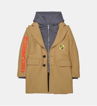 Manteau avec logo imprimé - Dsquared2 - Sable