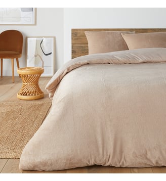 Parure de lit polaire tissu duveteux, taie carrée So'Home