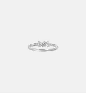 Bague Fine Barbelé Pavée - Djula - Or blanc
