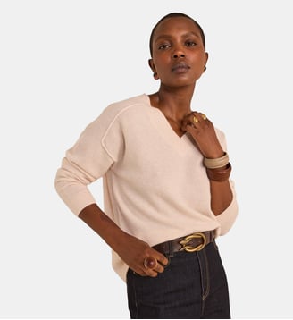 Pull Col V En 100% Cachemire 2 Fils Bary - Maison 123 - Primerose
