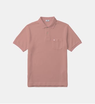 Polo manches courtes en coton gaufré - Serge Blanco - Rose