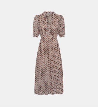 Robe midi cintrée imprimée - AUREMA - Gerard Darel - Écru