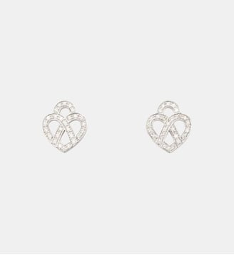 Boucles d'oreilles Cœur Entrelacé - Poiray - Or blanc