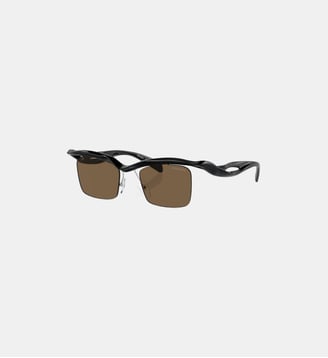 Lunettes de soleil Rectangulaire PR A15S - Prada - Noir