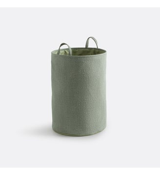Panier à linge en tissu gaufré - La Redoute Interieurs - Vert sauge