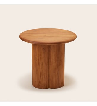 table d'appoint  Plateau rond et pied totem - Madura - Marron