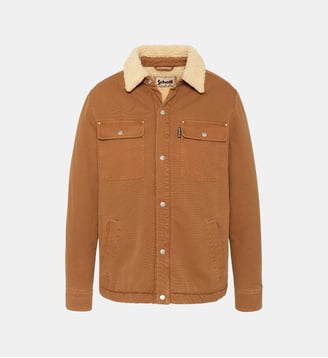 Blouson trucker doublé sherpa - Schott - Camel