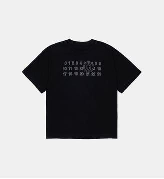 T-shirt avec logo sur la poitrine - MM6 Maison Margiela - Noir