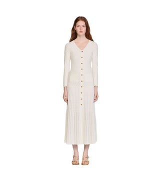 Robe longue en maille fantaisie Sandro