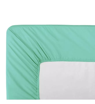 Drap housse b40 percale de coton - Garnier Thiebaut - Bleu aqua