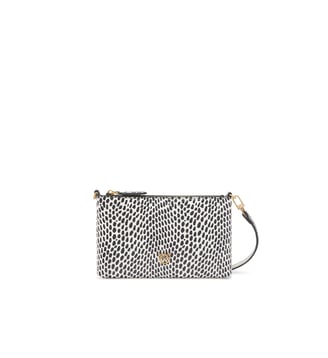 Sac de soirée à bandoulière en cuir à pois - Pinko - Blanc et noir or antique