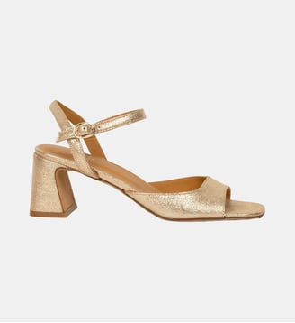 Sandales à Talon Vahina Cuir Lamé - Bobbies - Champagne