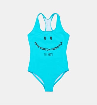 Maillot une pièce avec logo - MM6 Maison Margiela - Bluette légère