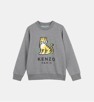 Sweat à manches longues - Kenzo Kids - Gris chine
