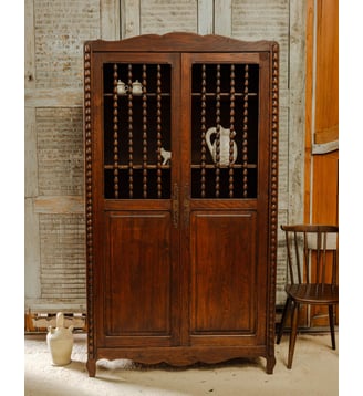 Armoire en bois Blandine N°493- Produit chiné - Debongout - Bois foncé
