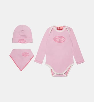 Ensemble de naissance en jersey extensible avec logo Oval D - Diesel Kids - Pink