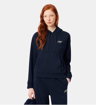 Sweatshirt à capuche en molleton badge - Lacoste - Bleu marine