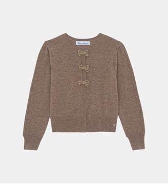 Cardigan -  moyen laine nœuds - Tartine Et Chocolat - Beige