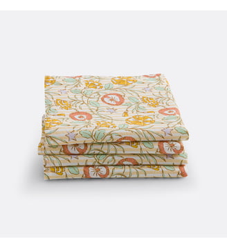 Lot de 4 serviettes de table coton lavé - La Redoute Interieurs - Multicolore