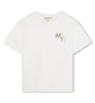 T-shirt manches courtes en jersey - Michael Kors Kids - Off white
