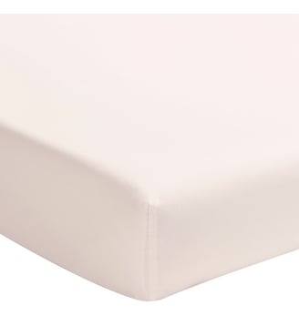 Drap housse uni en percale de coton, bonnet de 30cm, PREMIÈRE - Essix - Rose lingerie