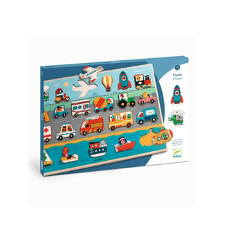 Puzzlo Vroom - FSC 100% - Djeco - Multicolore
