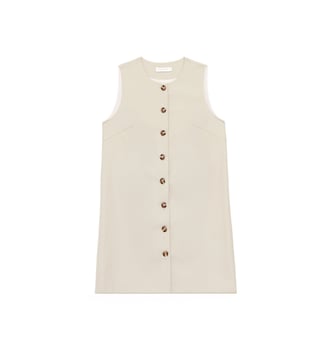 Robe courte évasée uni ROWEL - La Petite Etoile - Beige