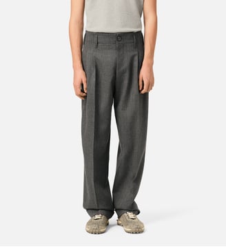 Pantalon deux plis en laine - AMI Paris - Gris carbone
