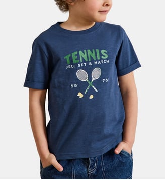 T-shirt imprimé en coton biologique - Cyrillus - Indigo