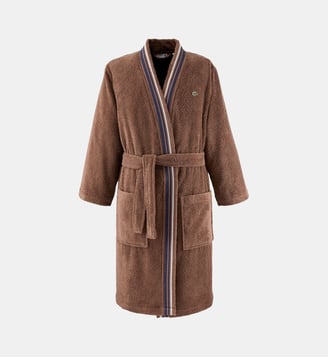 Peignoir de bain long en coton - Lacoste Home - Camel