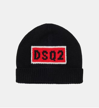 Bonnet en laine avec logo - Dsquared2 - Noir