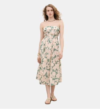Robe rlydia - Motif imprimé - Coton - Caroll - Vert