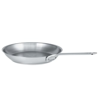 Poêle en inox brossé poignée fixe polie Cristel