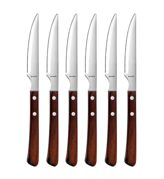 Coffret 6 couteaux steak - Amefa - Bois