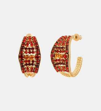 Boucles d'oreilles créoles   - Precious - Satellite - Rouge