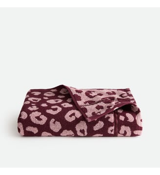 Drap de bain éponge bouclette - La Redoute Interieurs - Léopard bordeaux