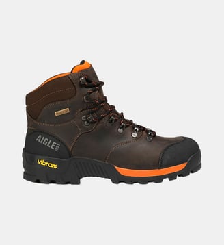 Chaussures de marche montante en cuir ALTAVIO - Aigle - Marron foncé