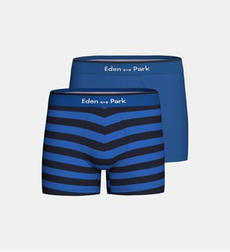 Lot de 2 shortys - Eden Park - Bleu fonce rayé